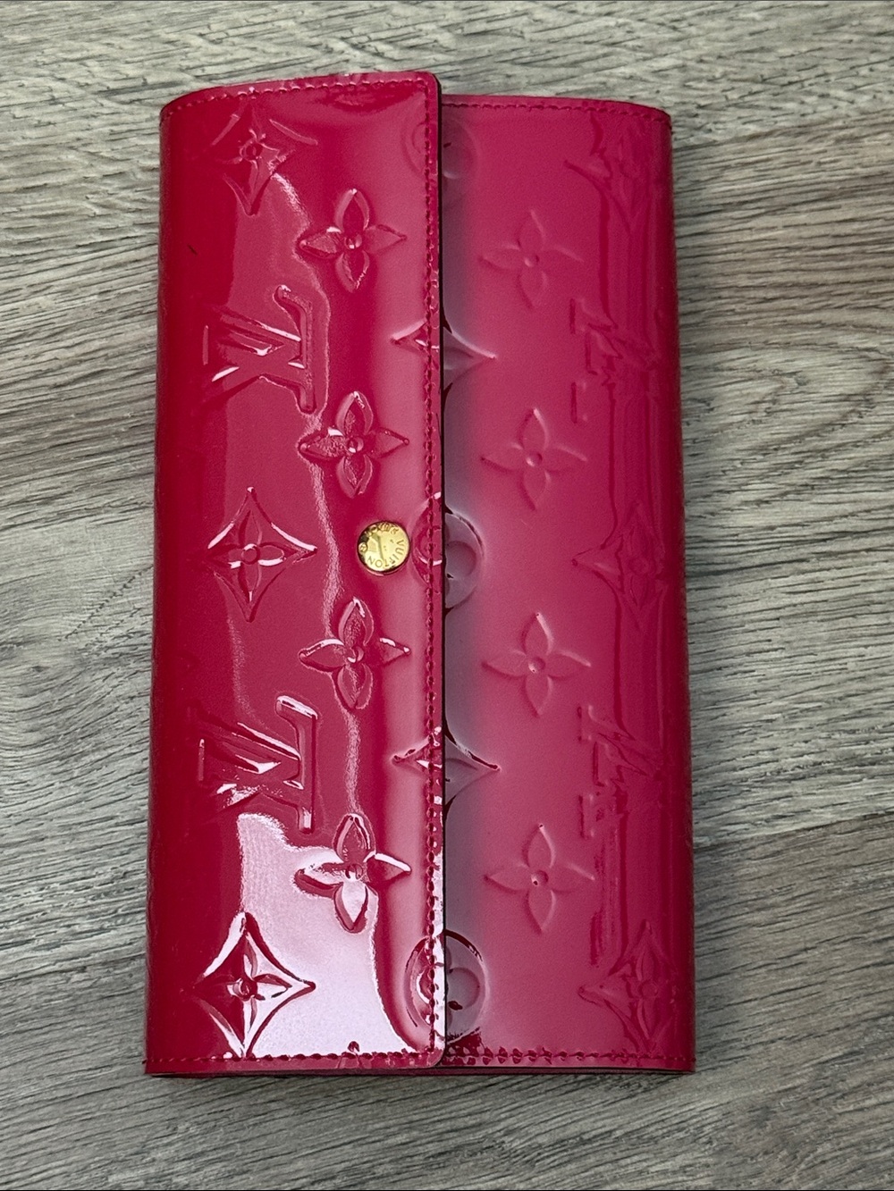 BNIB Louis Vuitton Monogram Vernis Sarah Long Wallet Pink Full Set NEW
